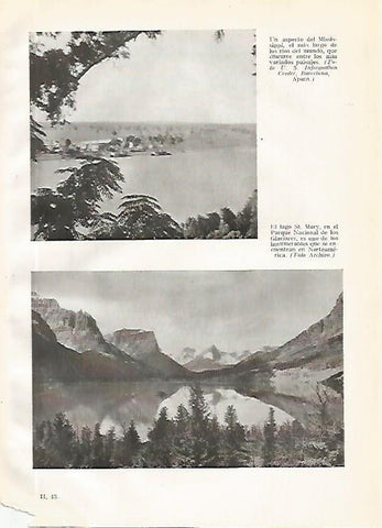 LAMINA GEOGRAFIA 0183: Rio Mississipi y lago St. Mary Estados Unidos