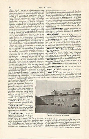 LAMINA ESPASA 19004: Monasterio de Acolman Mexico