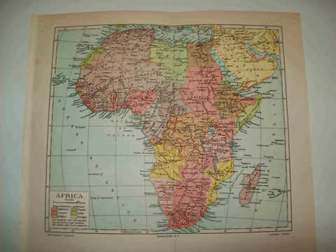 LAMINA ESPASA 19012: Mapa de Africa