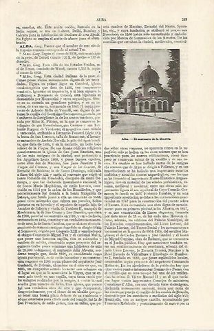 LAMINA ESPASA 19021: Santuario de la Moretta en Alba Italia