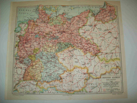 LAMINA ESPASA 19029: Mapa politico del Imperio Aleman