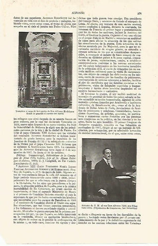 LAMINA ESPASA 19034: Alfonso XIII por E. Salaverria