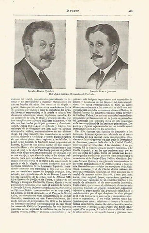LAMINA ESPASA 19042: Retratos de Serafin y Joaquin Alvarez Quintero 