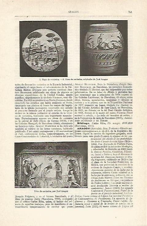 LAMINA ESPASA 19068: Caramicas de Jose Aragay
