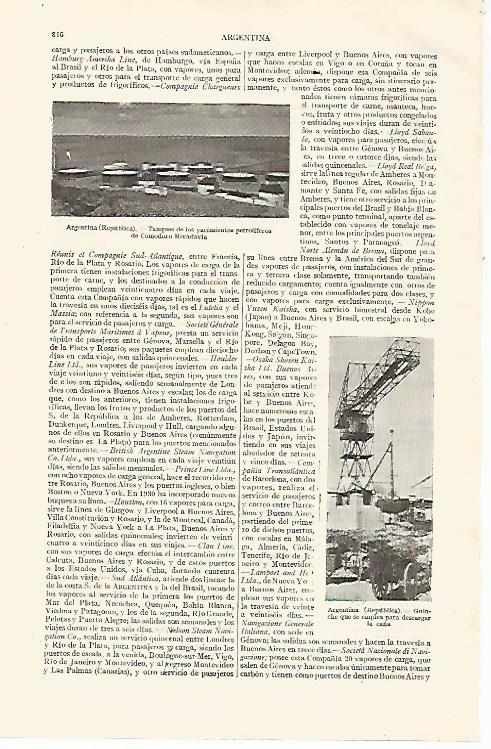 LAMINA ESPASA 19076: Comodoro Rivadavia Argentina