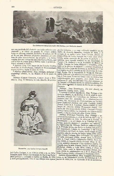 LAMINA ESPASA 19080: Obras por H. Arnold