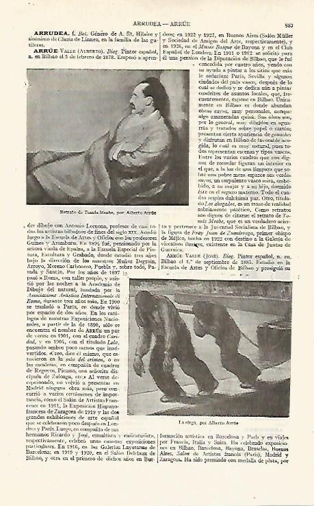 LAMINA ESPASA 19083:  Retrato de Tomas Meabe por A. Arrue
