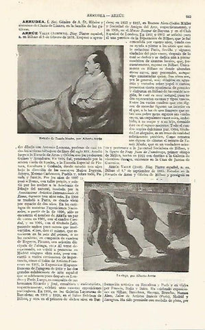 LAMINA ESPASA 19083:  Retrato de Tomas Meabe por A. Arrue