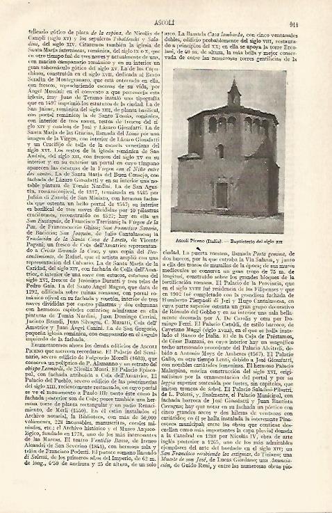 LAMINA ESPASA 19087: Baptisterio de Ascoli Piceno Italia