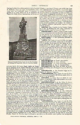 LAMINA ESPASA 19091: Convento de San Francisco en Santiago de Compostela