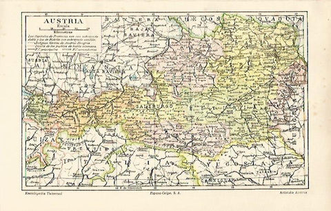 LAMINA ESPASA 19095: Mapa de Austria