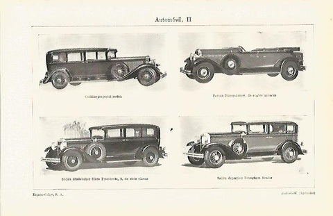LAMINA ESPASA 19100: Cadillac Faeton Pierce Arrow Sedan Studebaker Presidente y Sedan Braugham Senior