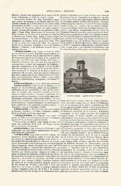 LAMINA ESPASA 19104: Iglesia de San Francisco en Avellino Italia
