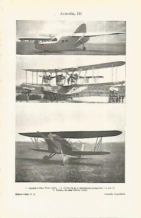 LAMINA ESPASA 19123: Eel Fokker Wulf Iris II y Curtiss