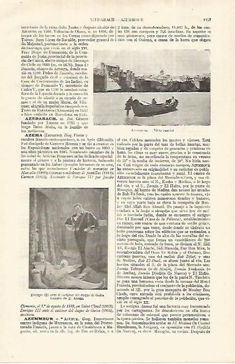 LAMINA ESPASA 19131: Vista de Azemmour Marruecos