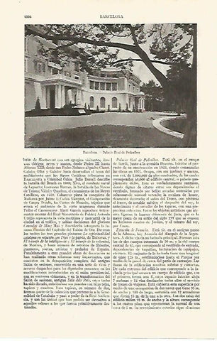 LAMINA ESPASA 19150: Palacio de Pedralbes en Barcelona