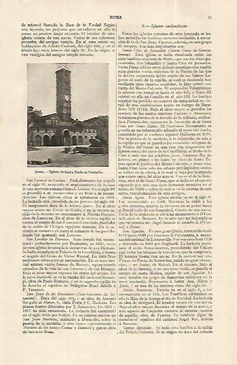 LAMINA ESPASA 19166: Santa Maria en Cosmedin de Roma