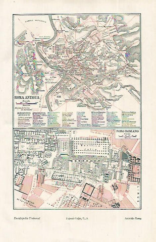 LAMINA ESPASA 19174: Mapa de Roma antigua