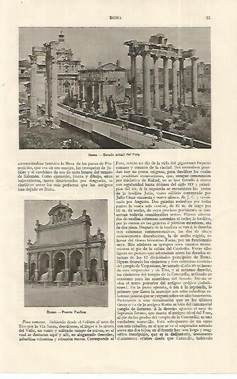 LAMINA ESPASA 19175: Foro de Roma