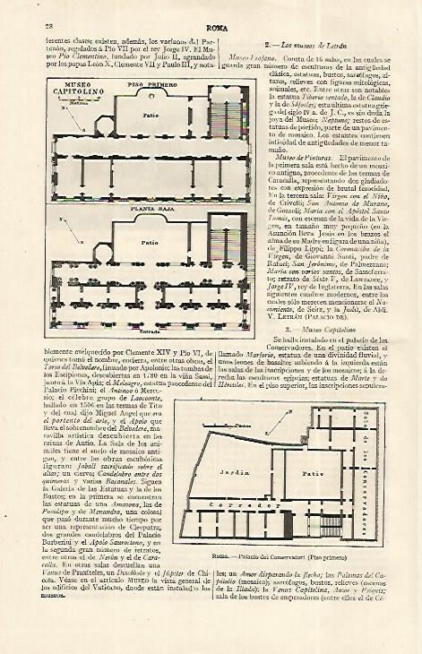 LAMINA ESPASA 19176: Plano del Museo Capitolino de Roma