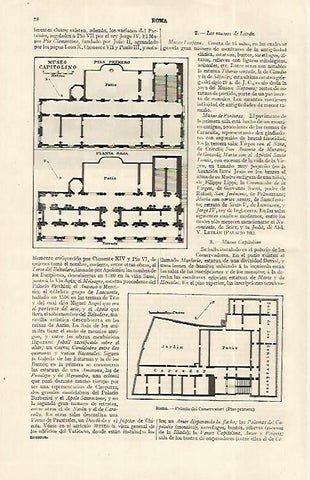 LAMINA ESPASA 19176: Plano del Museo Capitolino de Roma