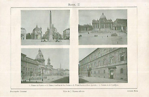 LAMINA ESPASA 19181: Vistas de Roma