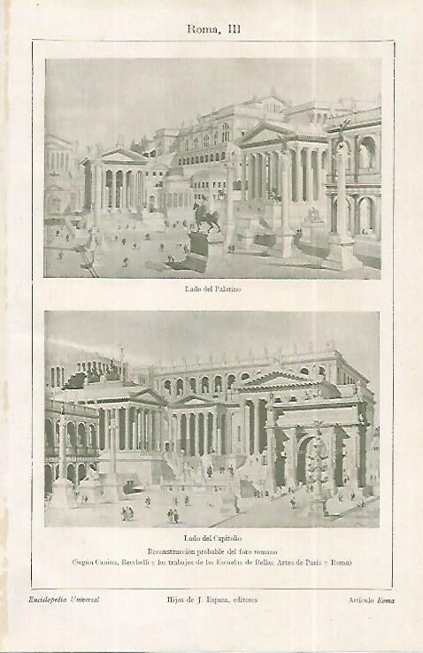 LAMINA ESPASA 19184: Reconstruccion del Foro de Roma