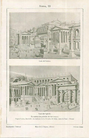 LAMINA ESPASA 19184: Reconstruccion del Foro de Roma