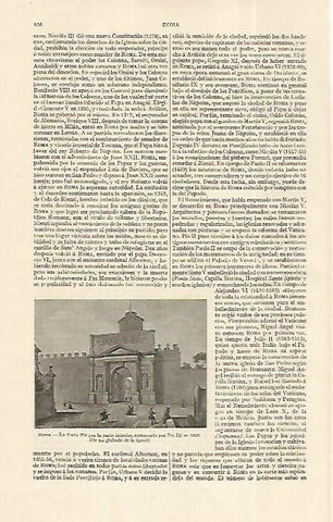 LAMINA ESPASA 19200: Porta Pia en Roma pintura de 1865