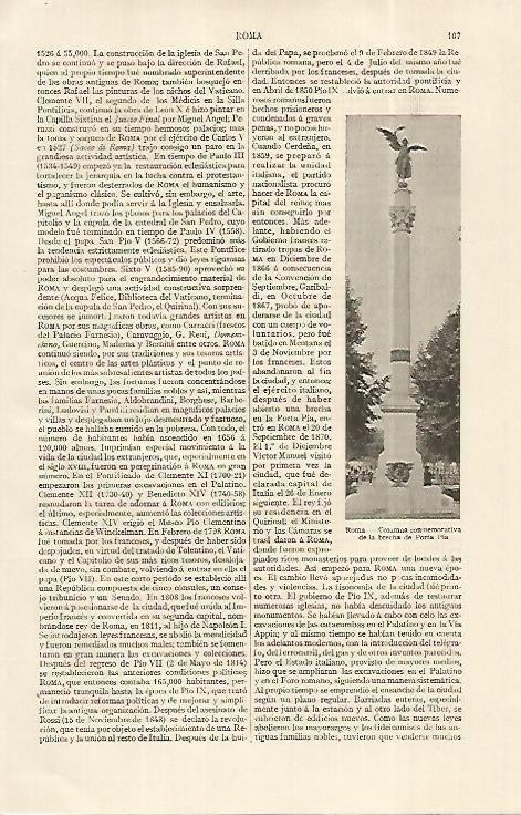 LAMINA ESPASA 19201: Columna conmemorativa en Roma