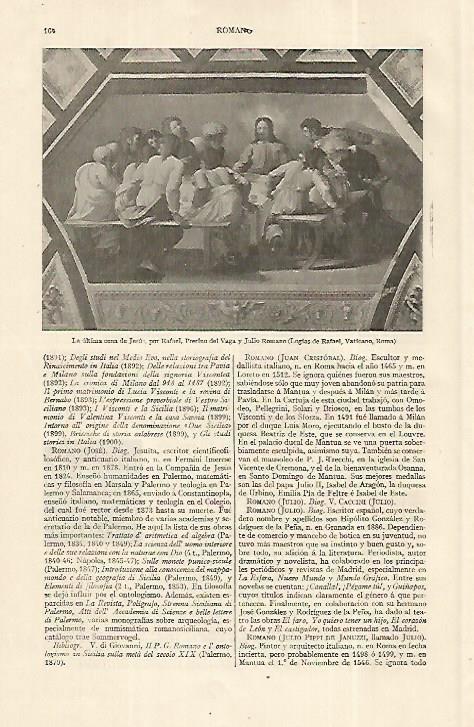 LAMINA ESPASA 19211: La ultima cena de Jesus por Prerino