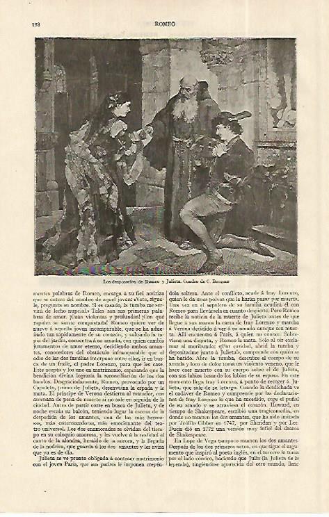 LAMINA ESPASA 19217: Los desposorios de Romeo y Julieta