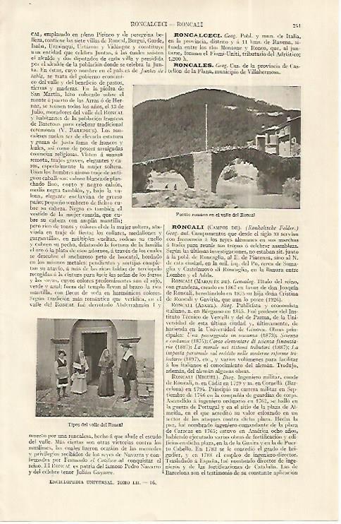 LAMINA ESPASA 19226: Puente romano en el valle del Roncal