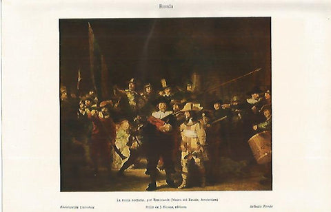 LAMINA ESPASA 19232: La ronda nocturna por Rembrandt
