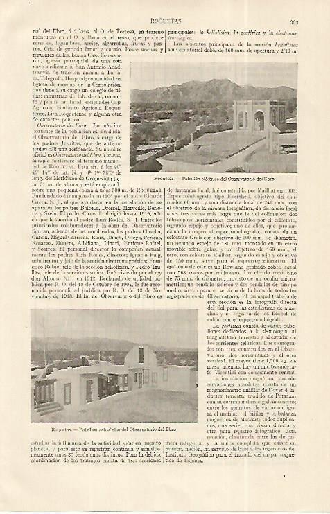 LAMINA ESPASA 19245: Observatorio del Ebro en Roquetas