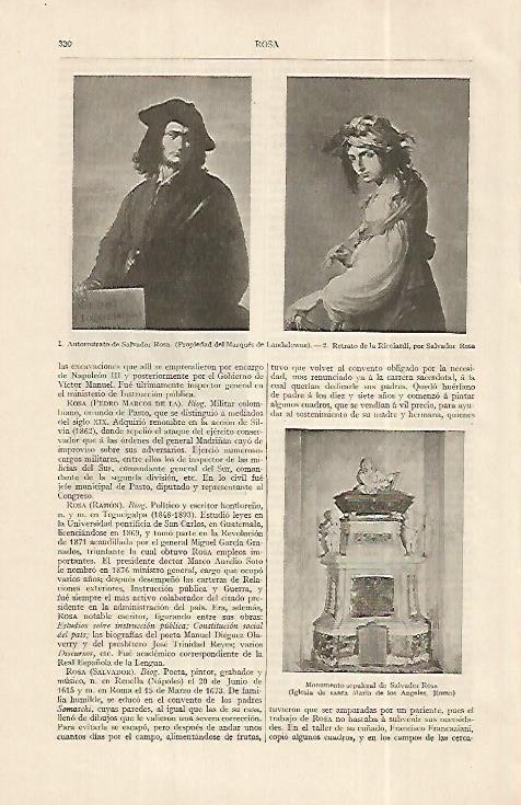 LAMINA ESPASA 19249: Autorretrato de Salvador Rosa