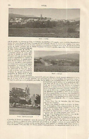 LAMINA ESPASA 19251: Vistas de Rosal Pontevedra