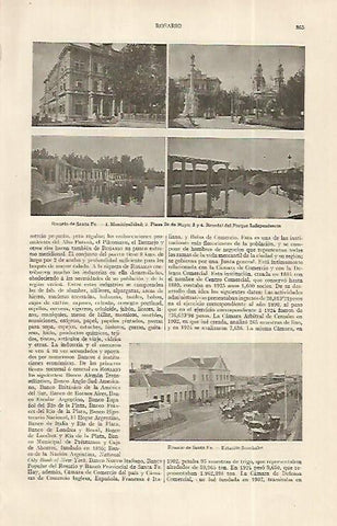 LAMINA ESPASA 19259: Municipalidad plaza y rosedal de Rosario Argentina