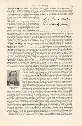 LAMINA ESPASA 19271: Autografo de Rossini
