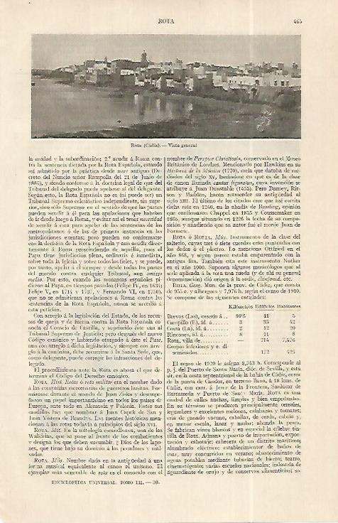 LAMINA ESPASA 19276: Vista de Rota Cadiz