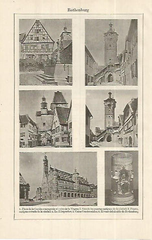 LAMINA ESPASA 19279: Vistas de Rothenburg