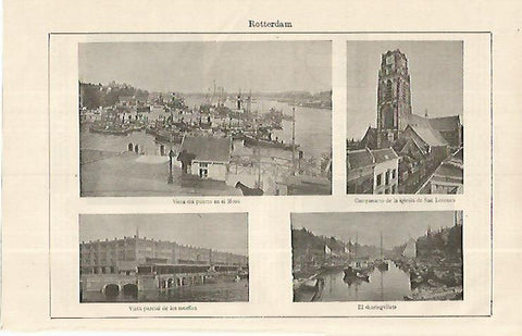 LAMINA ESPASA 19283: Vistas de Rotterdam