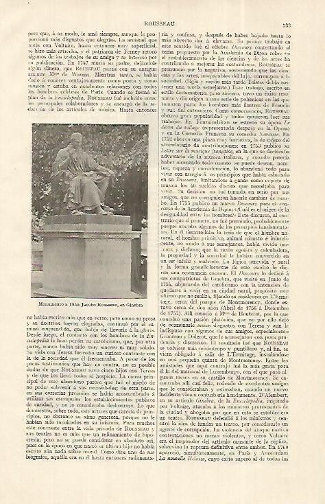 LAMINA ESPASA 19287: Monumento a Rousseau en Ginebra