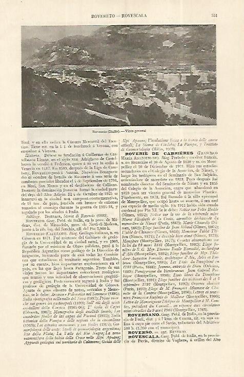 LAMINA ESPASA 19292: Vista de Rovereto Italia