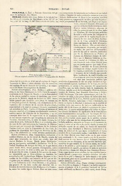 LAMINA ESPASA 19295: Plano de la Bahia de Roxas