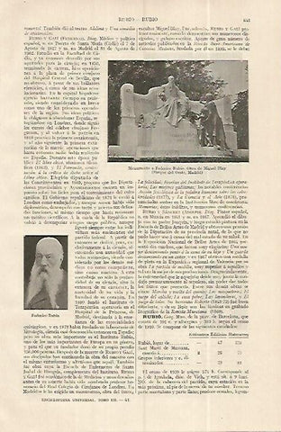 LAMINA ESPASA 19316: Monumento a Federico Rubio en Madrid