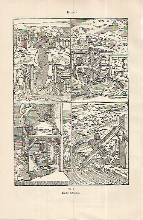 LAMINA ESPASA 19323: Ruedas hidraulicas
