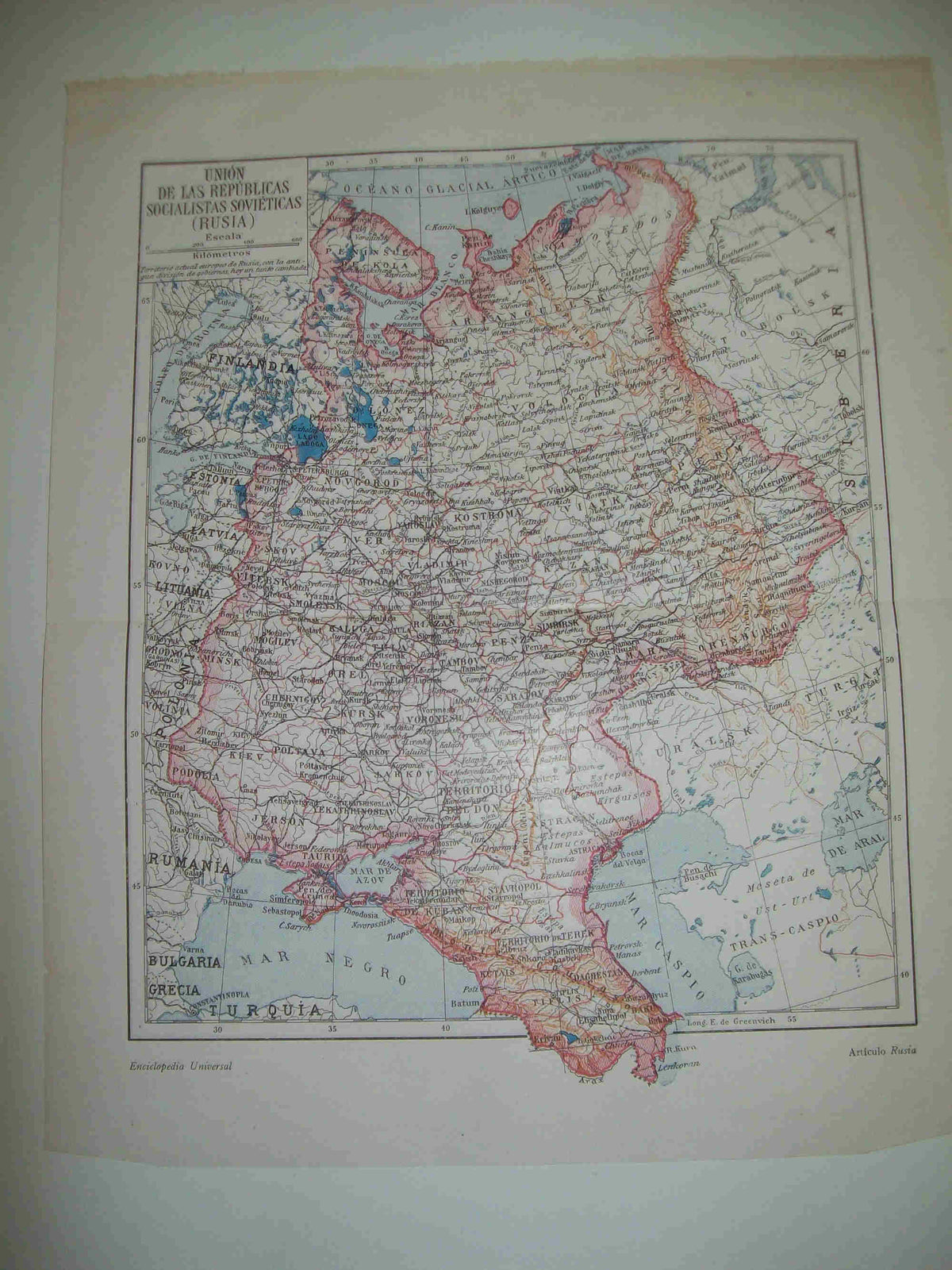 LAMINA ESPASA 19365: Mapa de la URSS