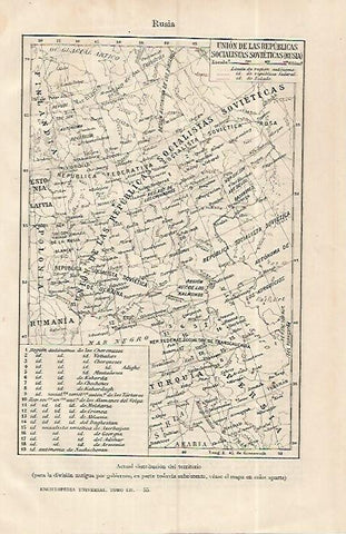 LAMINA ESPASA 19366: Mapa de la URSS en 1930