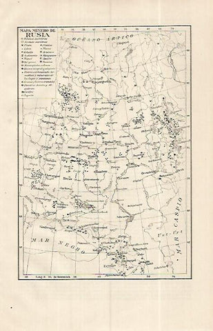 LAMINA ESPASA 19372: Mapa minero de Rusia